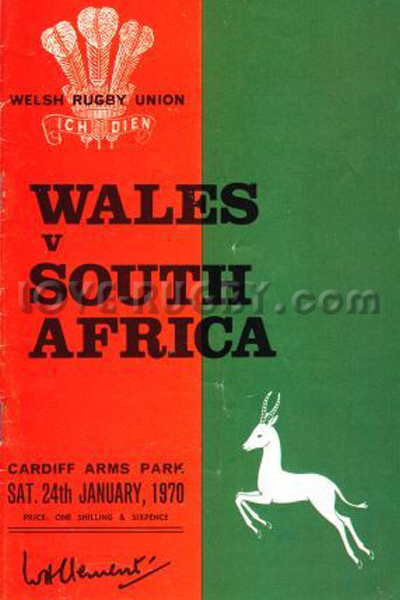 1970 Wales v South Africa  Rugby Programme